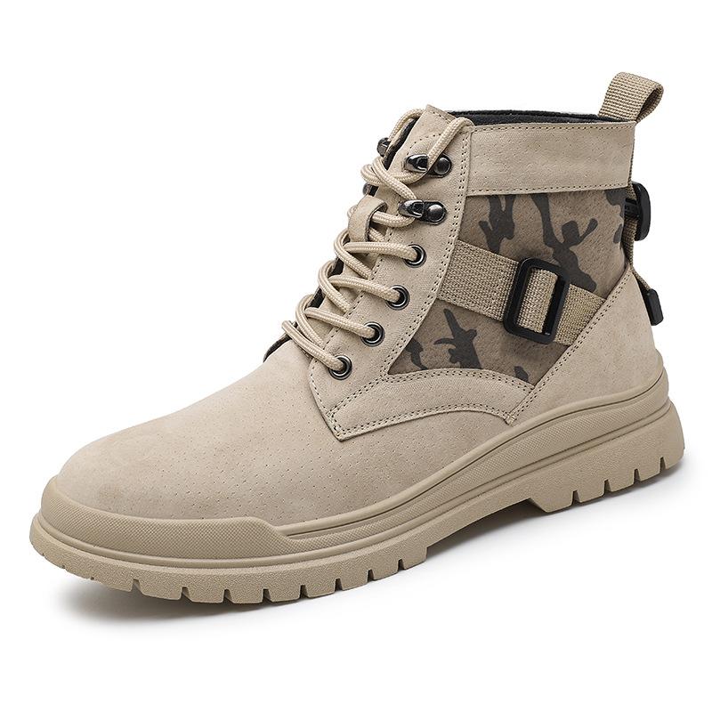 

Мужская обувь Высокие ботинки Мартин Мужские повседневные Ретро Матовая кожа с мехом Британский стиль Средней высоты Ботинки на шнуровке Мода 44