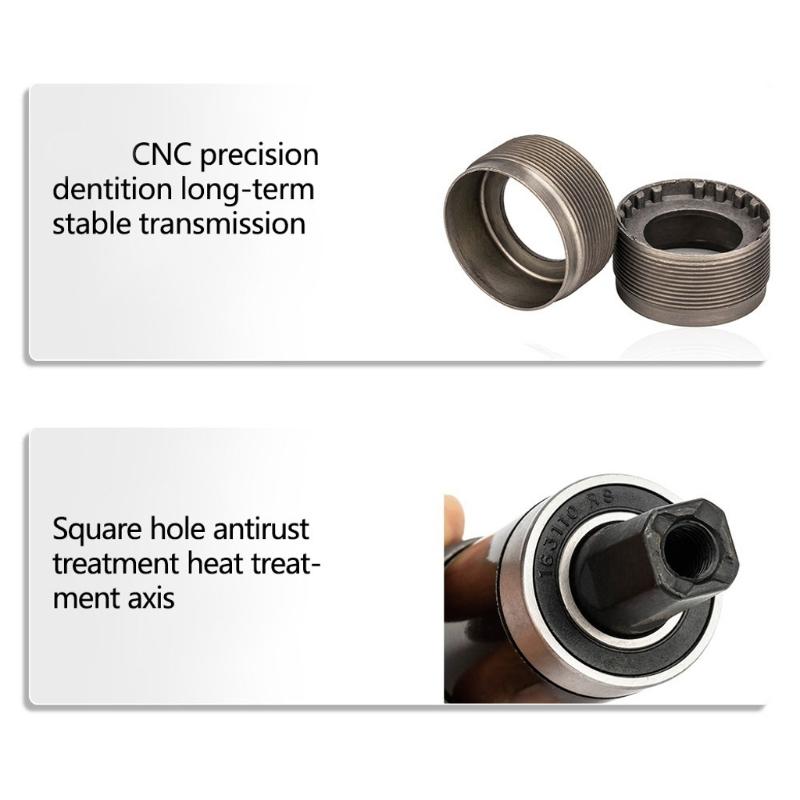 Square Tapered Bottom Bracket with Waterproofs Screw Mountain Bicycles Bottom Bracket Cycling Part Easy Installation