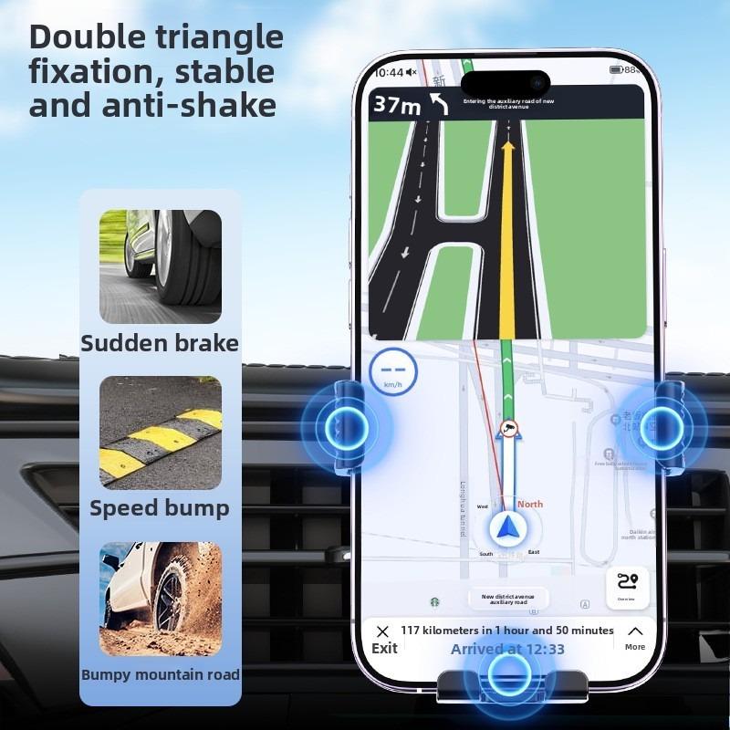 Car Phone Holder Car Air Outlet Navigation Phone Holder Universal Gravity Automatic Clamping Mirror Support Bracket Accessories