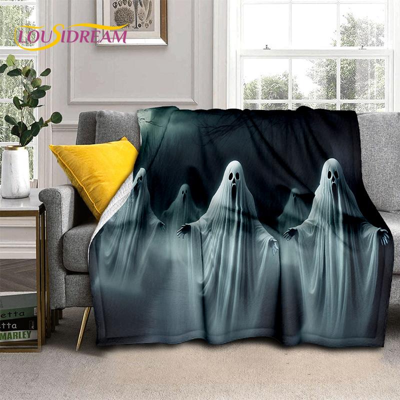 2025 New Gothic Horror Character Skull Ghost Soft Blanket,Soft Throw Blanket for Home Bedroom Bed Sofa Picnic Travel Child Gift