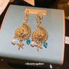 Meet the Sea~ Crystal Conch Starfish Pendant Pearl Ear Buckle Unique Vacation Style Earrings Design Earrings Women