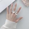Korean Style Curved Water Drop Geometric Ring for Women - 925 Silver Open Index Finger, Trendy and Simple Design