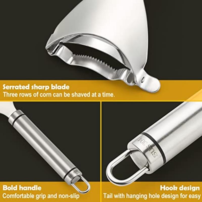 Corn Peeler Stainless Stee Corn Cob Stripper Tool Corn Thresher, Removes Corn Kernels From Corn Cobs In Seconds, Kitchen Gadget