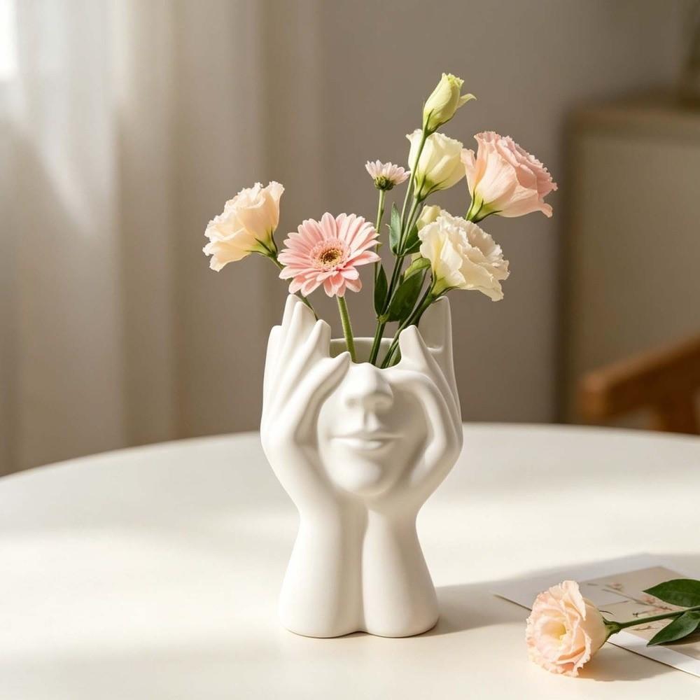 Abstract Vase Molds Face-Shaped Flowerpot Mold Artistic Silicone Vase Mold  Gypsum Form