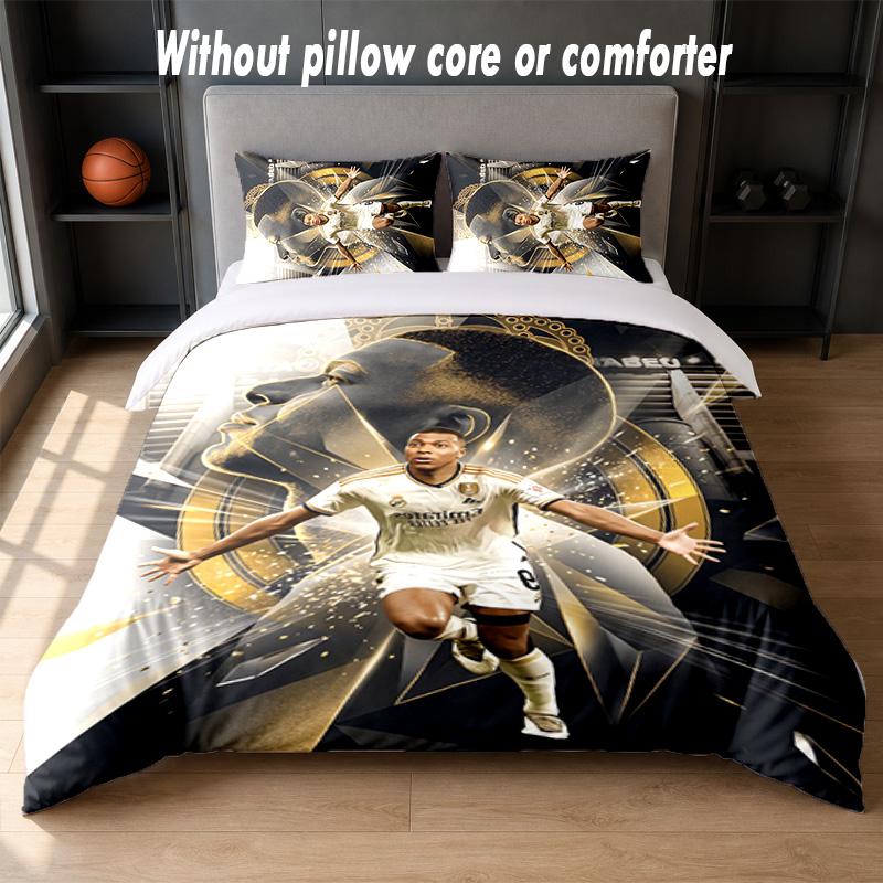 Kylian Mbappe Design Bed Bedding Set 1 Duvet Cover + 2 Pillowcases Soft Breathable Household Bed Linens
