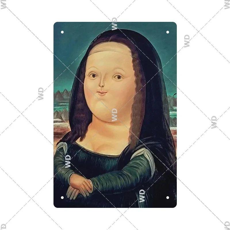 Vintage Mona Lisa Metal Tin Sign Retro Wall Art Home Decor Bar Pub Man Cave Gift