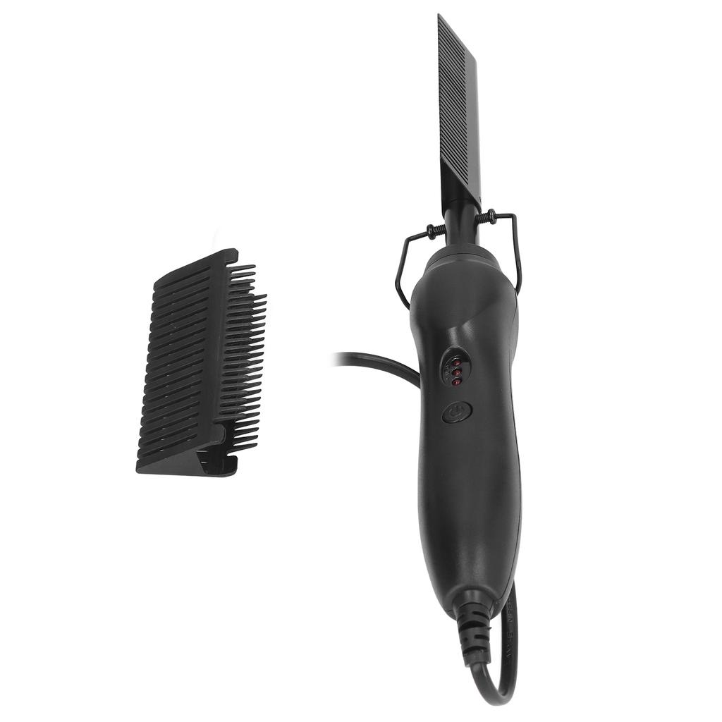 Hot Comb Electric Aluminum Alloy Material 3 Level Adjustment 60 Seconds Heating Electric Pressing Comb 120‑240VUS Plug