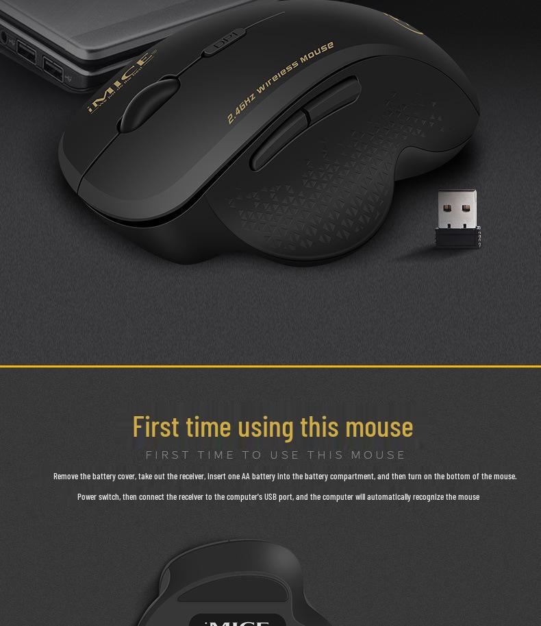 Ergonomic Wireless 6-Button Gaming & Office Mouse - Model G6