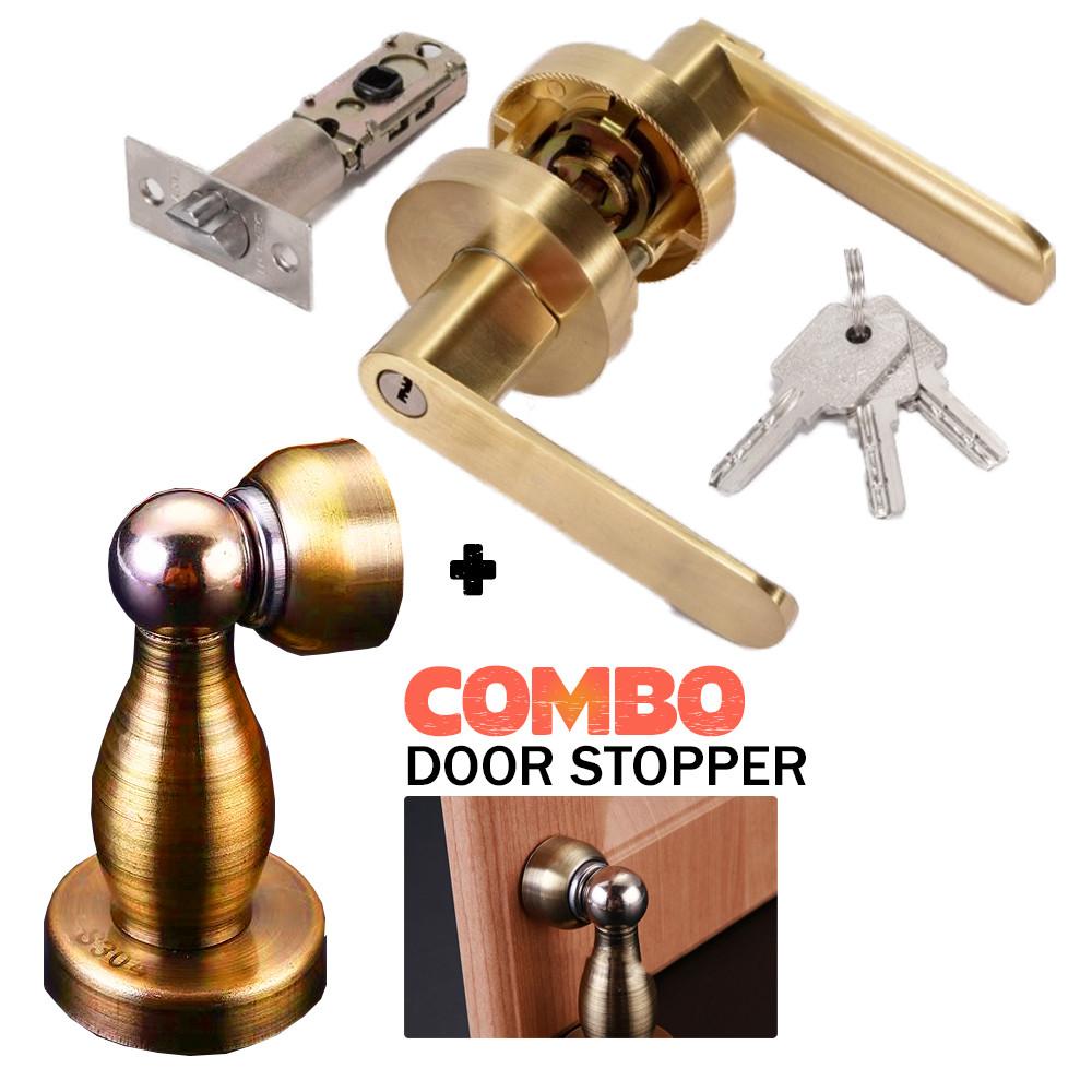 Handle Door Lock Set Room Door Adjustable Solid-state Lock Bedroom Door Lock Tubular Lever Lock Aluminum Alloy Door Lock