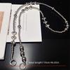 Silver bow love phone chain handmade bead hanging chain crossbody can be carried with hanging rope backpack with wrist strap