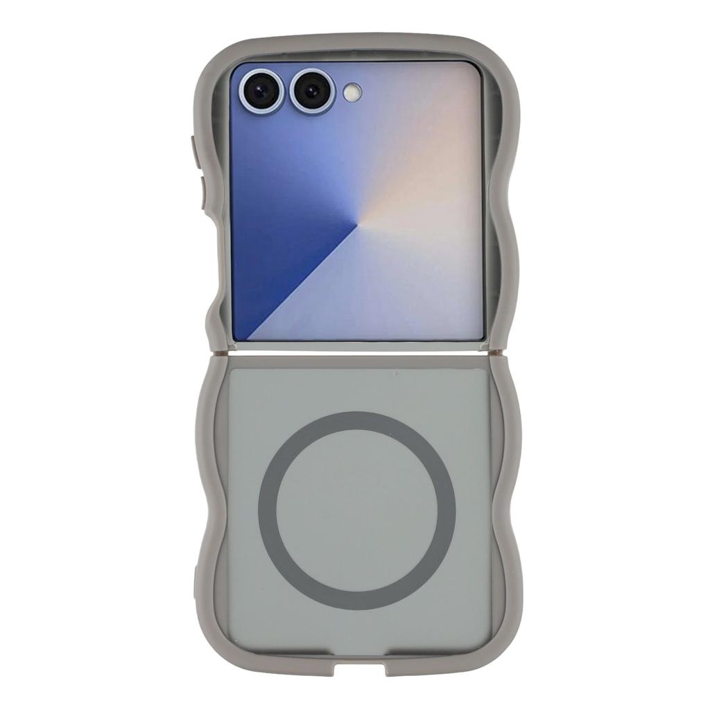 For Samsung Galaxy Z Flip7 5G Case Compatible with MagSafe TPU+PC Phone Back Cover Skin Touch Wave Shape