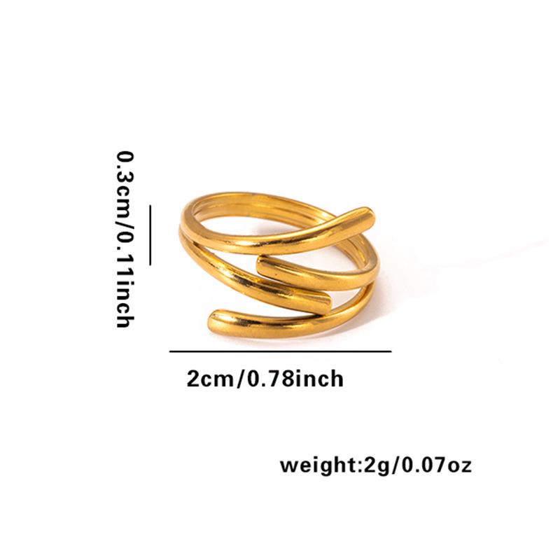 European & American Trendy Titanium Steel Geometric Open Ring - Hip-Hop Style Snake Design