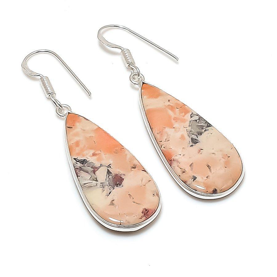 Natural Sunstone Gemstone 925 Sterling Silver Jewelry Earring 2.05  AE-12222