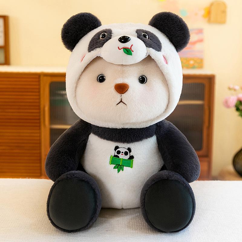 

Cartoon Transformed Panda Bear Plush Toy Claw Device Unicorn Doll Ring Gift Dinosaur Scissor Device Premium Durable 25cm【0.27kg】