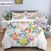 Butterfly Duvet Cover Set Colorful Butterfly Heart Shape Comforter Cover Spring Fresh Style Animal Polyester Bedding Set Girls