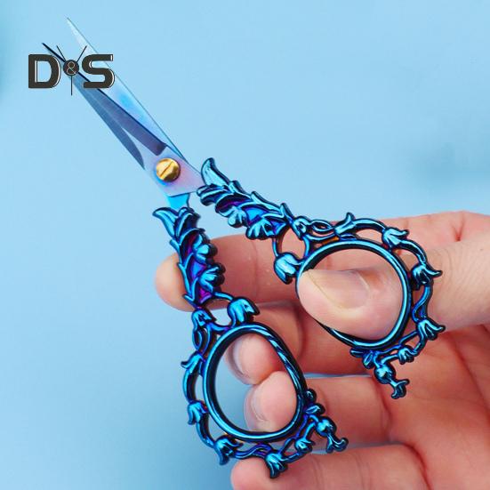 Vintage Carved Flower Scissors Heavy Duty Stainless Steel Sharp Blade Multipurpose Tailor Scissors DIY Embroidery Arts Crafts Crochet Yarn Needlework