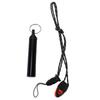 Metal Storage Tube Water Proof Aluminum Alloy Airtight Container with Whistle Cord for Travel Camping Exploration Black