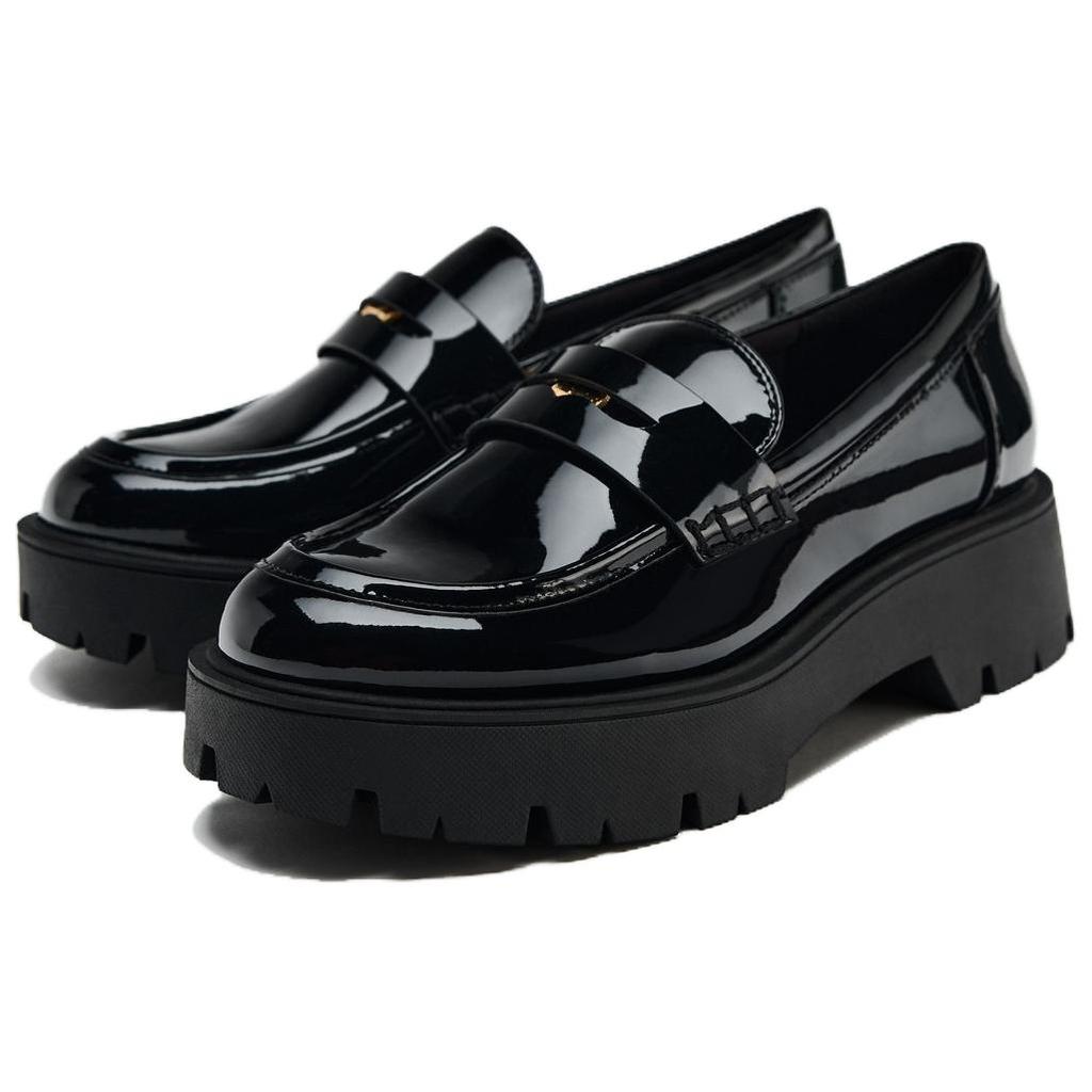 Zara Pu Lightweight Slip-On Loafers Women Shoes Black 13550410