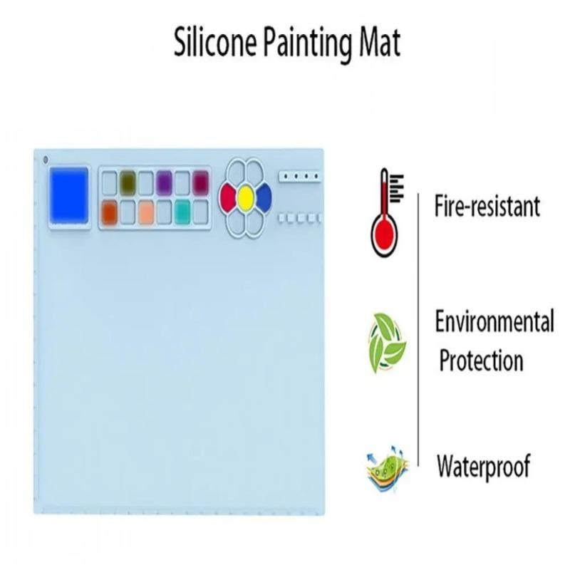 Tappetino Graffiti Fai da Te Tappetino Pittura in Silicone Tappetino Artigianale in Silicone Antiaderente con Bicchiere per Bambini Superficie Pittorica Versatile Facile da Pulire per Artigianato