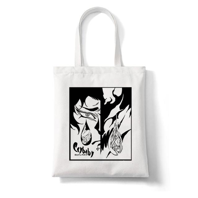 Devilman Crybaby аниме женская сумка для покупок в стиле Харадзюку большая сумка-тоут корейский стиль женская элегантная сумка холщовая сумка 24*26cm