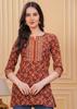 Women's Casual Regular Sleeves Printed Women Orange Top