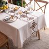 Amazon Embroidery Embroidery Auspicious Cloud Flower Letter Fringed Tablecloth Rectangular Coffee Table Tablecloth Table Cloth