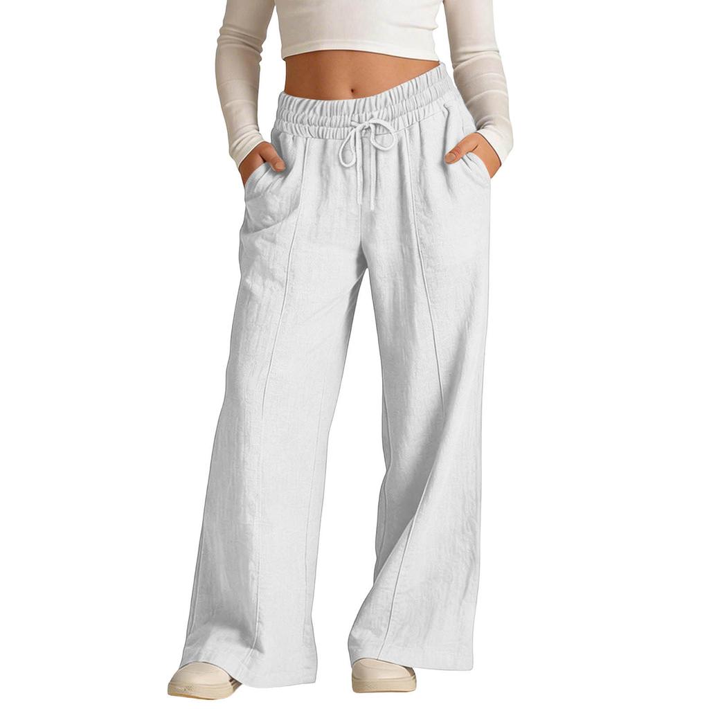 Loose Fit Wide Leg Casual Pants for Kids Adjustable Waistband Drawstring Closure Lightweight Fabric Unisex Design Suitable for Everyday Wear