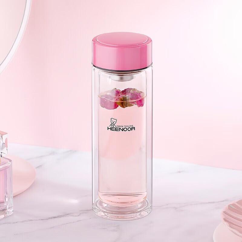 Heenoor Double Wall Glass Tea Infuser Bottle