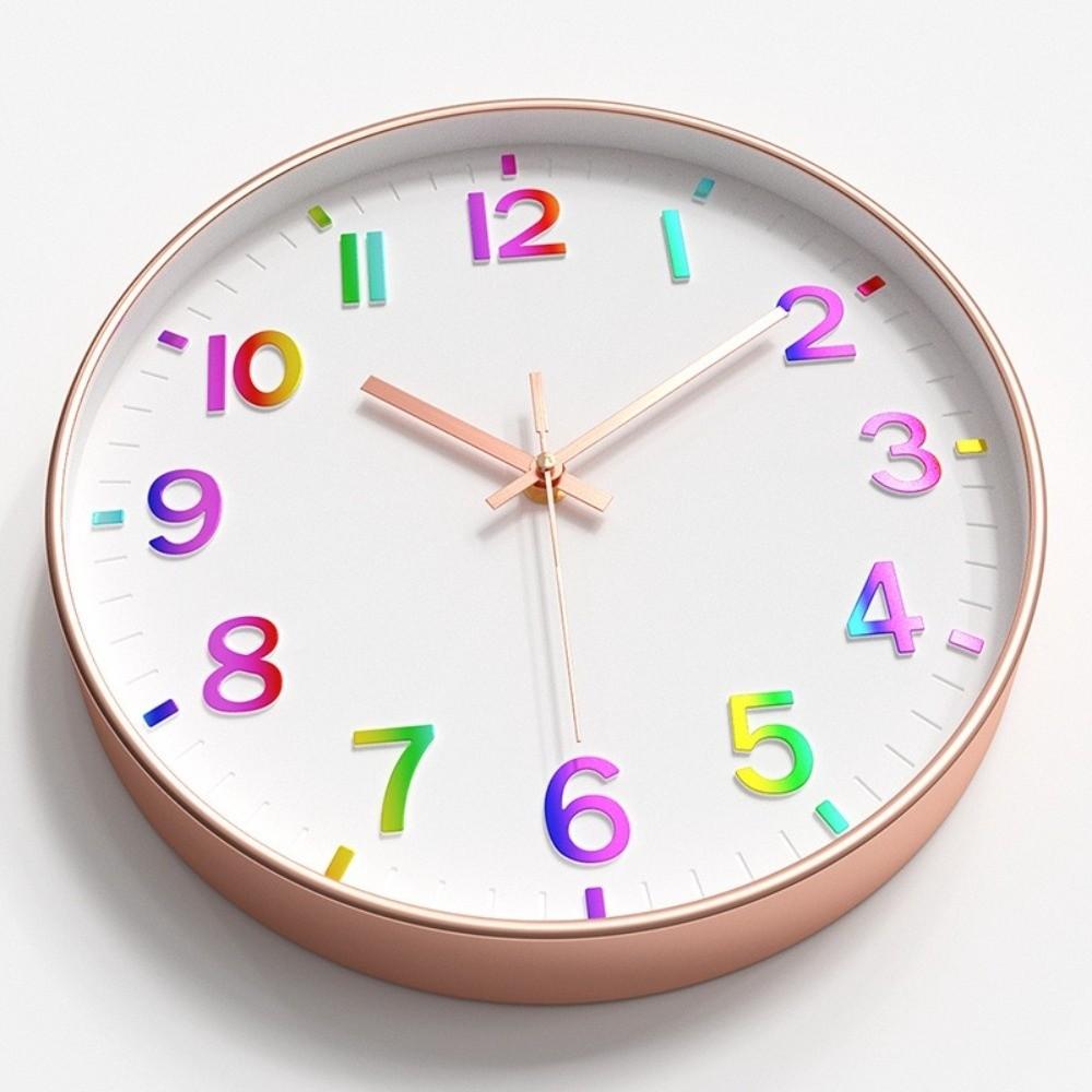 Colorful Numbers Quartz Clock 12 Inch Silent Wall Clock Children Clock  Home Office Decorative