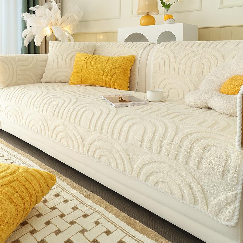 Plush Sofa Cushion, Thickened Plush Sofa Cover, Noble Consort Full Coverage Sofa Towel, Full Coverage Fabric, All Season Universal Seat Cushion