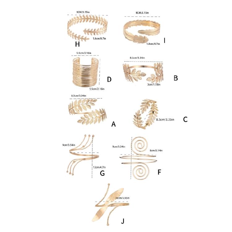 Baroque Arm Chain Delicate Coils Armlet Armband Open Bangle for Beach