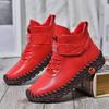 Fashion Winter Fleece Warm Boots for Women Casual High-top Soft Sole Flat Shoes Solid Lace Up Fur Cotton Female Shoes Retro Ankle Boots