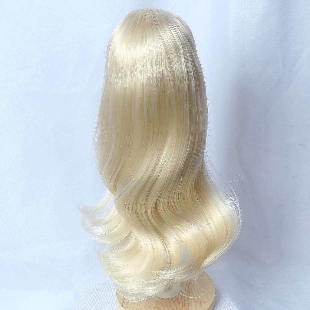 Linfairy 8-9 Inch 13 Scale Doll Wig Figure Doll BJD Long Curly Center Wig (Light Blonde)