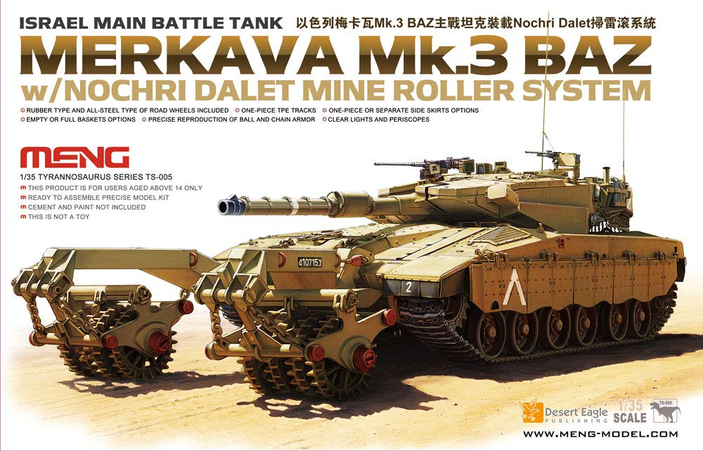 Mon Model Israeli Main Battle Tank Merkava with Mine Plastic Model Kit MTS005 1/35 Mk.3Baz Roller,