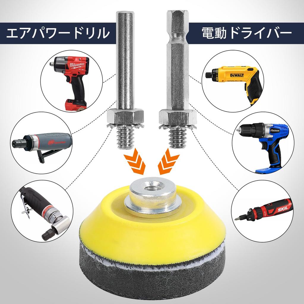 75mm Sandpaper Set with and Includes Polishing Pads and Sponges Compatible with Hex Power Screwdrivers and Small Power Sanding Discs for Wood and