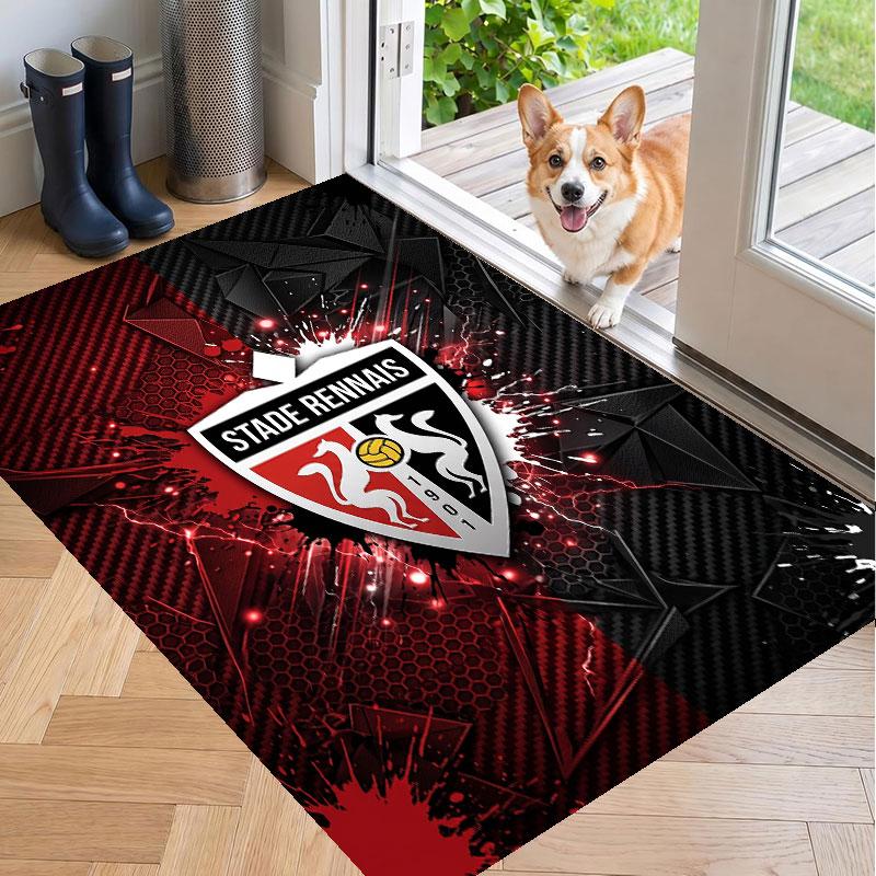 Soft Floor Carpet Stade Rennais FC Pattern Area Rug Decorative Mat For Home Room Decoration