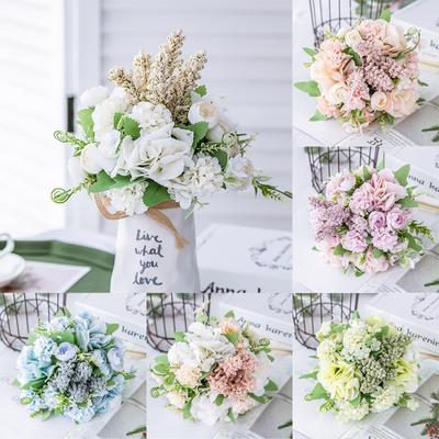 Flores de seda artificiais Real Touch Bouquet de casamento para noivas Decoração para festa em casa