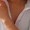 CARLIDANA Hot Selling High Quality Pearl Chain Stainless Steel Gold Plated Beaded Necklace Bracelet Set Jewelry for Women