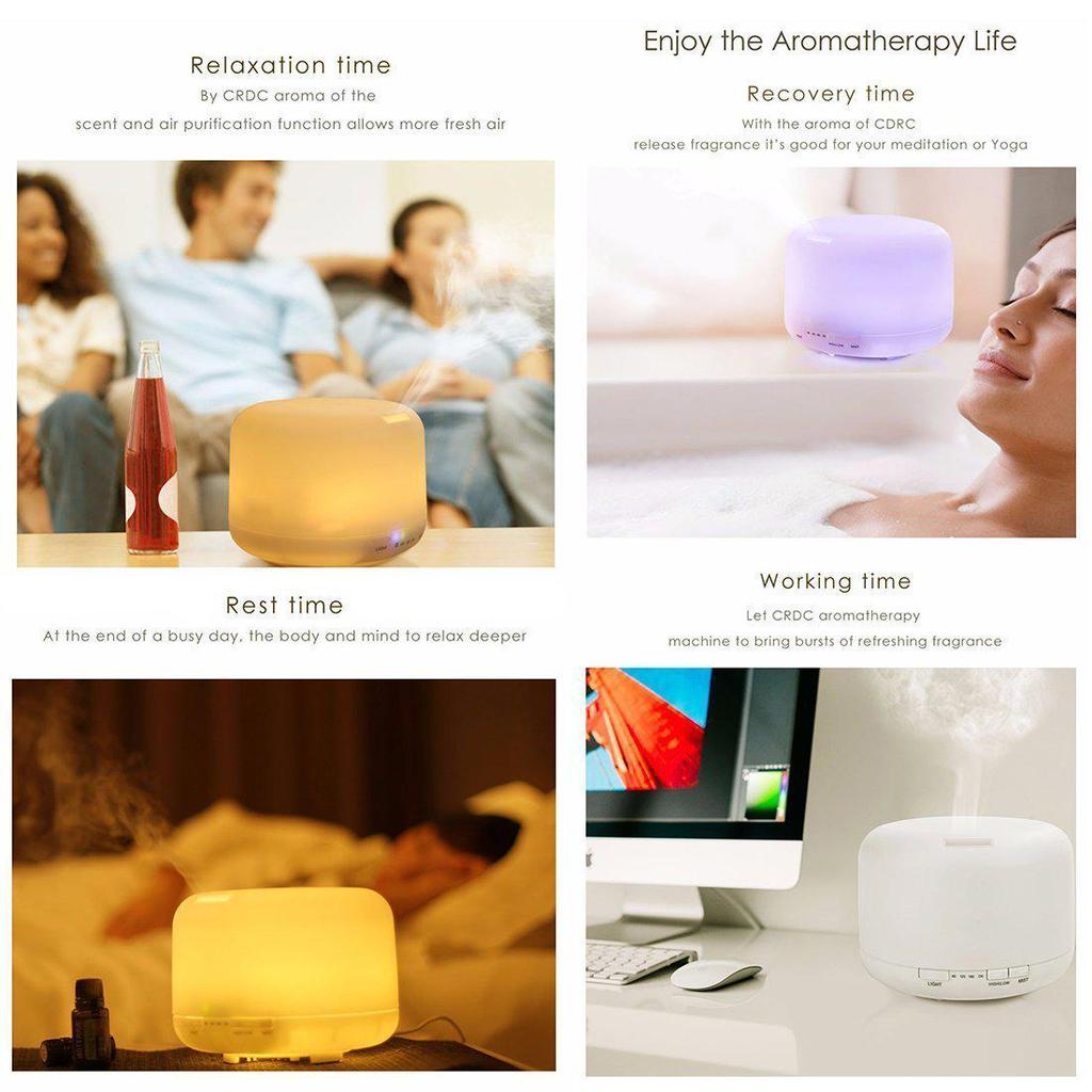 MUJI 500ML Wood Grain Aroma Diffuser & Air Purifier - 5V USB Humidifier for Home