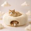 Cat Tunnel Bed with Washable Removable Cover Anti Slip Bottom  Collapsible Play Tunnel for Indoor Cats  for Kitten Puppy