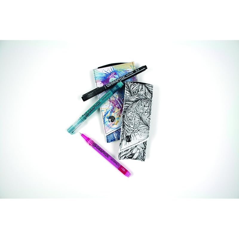 Derwent Graphic Line Maker Drawing Pen Set, Pack Of 3 (Graphite) 31 серый