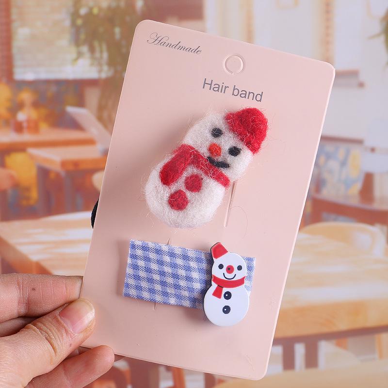 Christmas Kids' Hair Accessories: Fluffy Clips, Cute Antler Ties, Santa Hat, and Snowman Designs