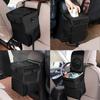 Large Capacity Trash Bin Car Trash Can with Lid Storage Pockets Auto Rear Seat Garbage Can Organizer Vehicle Storage Tool