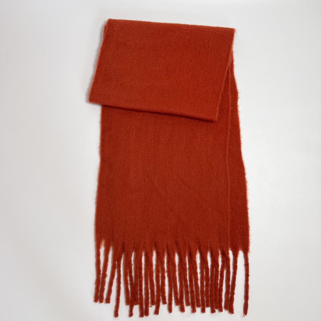 Versatile mohair solid color scarf women's winter thickening simple warmth enlarged shawl scarf