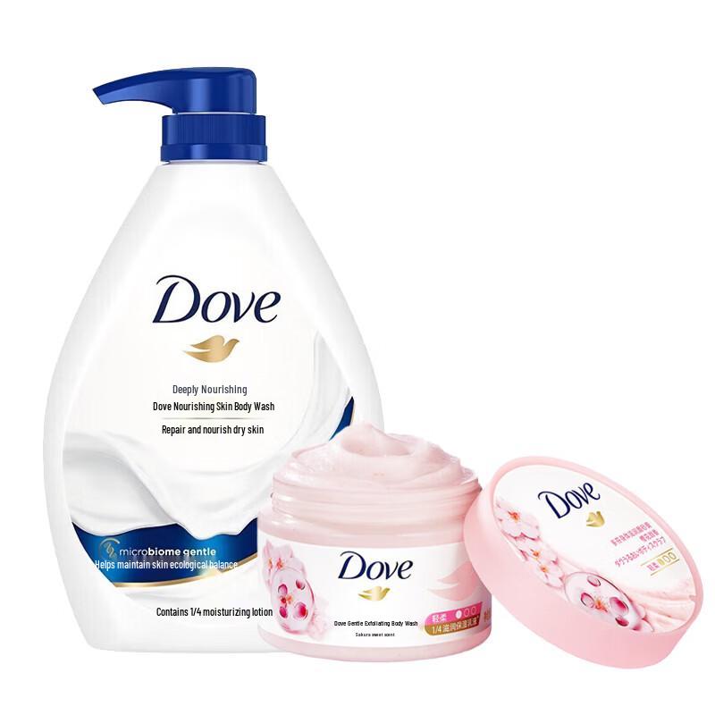 Dove Deep Nourishing Cherry Blossom Body Wash (720g) & Scrub (280g) Set