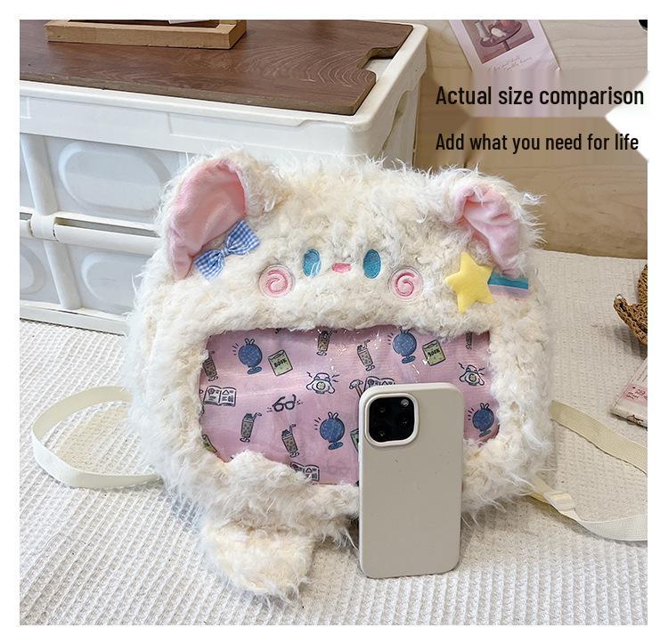 2024 Mori Style Colorful Kitten Large Capacity Fluffy Backpack