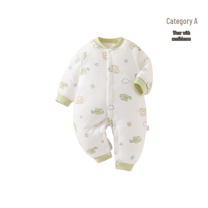 180g Extra Thick Quilted Winter Baby Romper - Pure Cotton, Class A, Warm Onesie