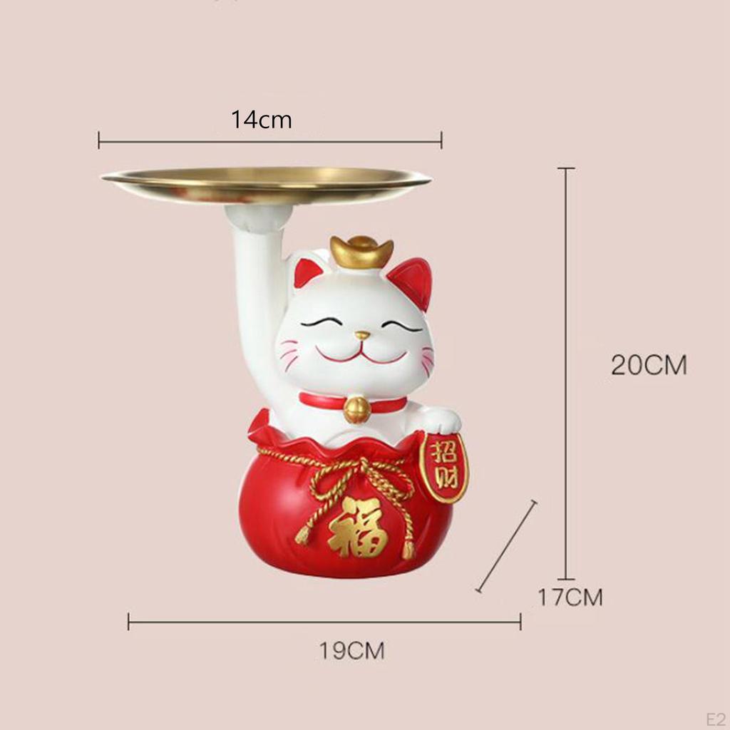 Cat Figurine Key Organizer Tray for Home Decor And Storage