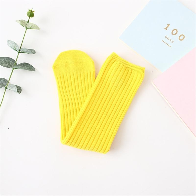 Atmungsaktive Baumwollstrümpfe für Mädchen Kleinkind Bonbonfarbe Überknie-Socken Frotteeschlingen-Socken für Herbst Frühling