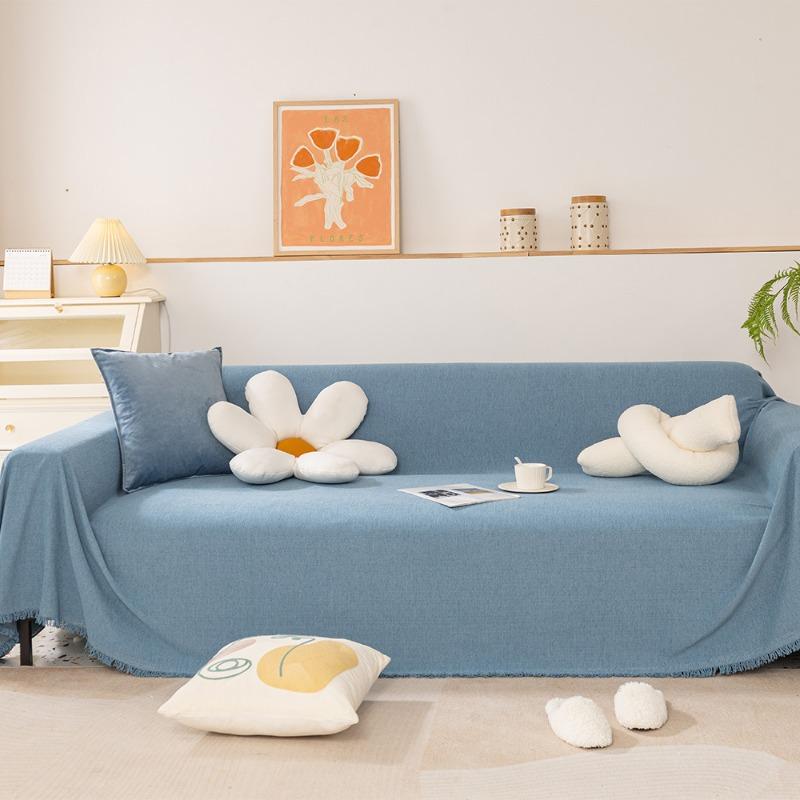 Solid Color Sofa Cover Towel Chenier Sofa Cushion All-inclusive Non-slip Cover Modern Simple Universal Cover